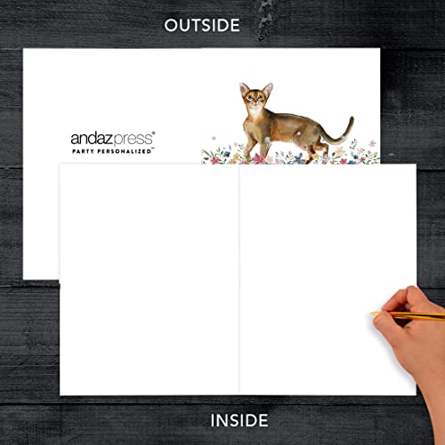 Andaz Press Jumbo Pet Sympathy Card with Envelope, Sorry For Your Loss Card, Abyssinian Cat, Pet Loss, Cat Grief Bereavement Card with Big Blank Space to Send to Friends, Family, 8.5" x 11", 1-Pack - color: Abyssinian Cat