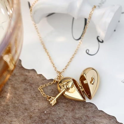 Gold Locket Necklace for Women Vintage, Heart Star Moon Butterfly Angel Holds Picture Photo Oval Locket Pendant Memorial Necklace Personalized Celestial Jewelry Birthday Gifts - style: Arrow & Heart