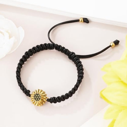 abooxiu Urn Bracelet for Ashes Sunflower Cremation Jewerlry Ashes Bracelet Memorial Cremation Bracelets Urn Jewelry for Ashes of Loved Ones Adjustable Braided Rope for Women - style: Non-Customized