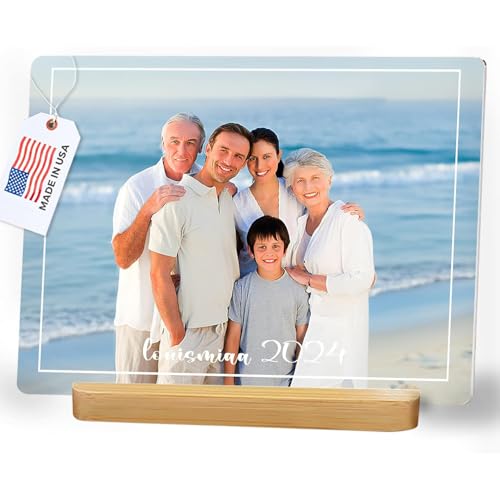 LOUISMIAA Custom Metal Picture Frame Prints,Personalized Photo Frames with Easel,Customized Metal Collage Picture Frame Gift for Family, Lover and Friend,Couple - color: StyleH