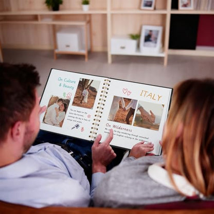7x7 Inch Scrapbook DIY Photo Album, 20 Sheets (40 Pages), Black - color: Black, size: 7 x 7 Inch 20 Sheets