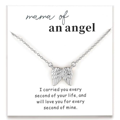 GINAZL Angel Wings Memorial Necklace Sympathy Gifts for Loss of Loved One Bereavement Gift Memorial Gifts for Loss of Dad Mom - style: MaMa of an Angel