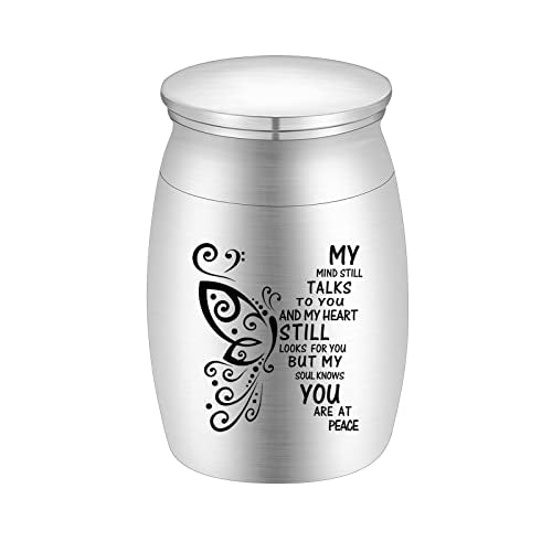 3 Inches Small Aluminum Keepsake Cremation Urn Butterfly Mini Cremation Urns for Ashes Aluminum Small Memorial Ashes Holder
