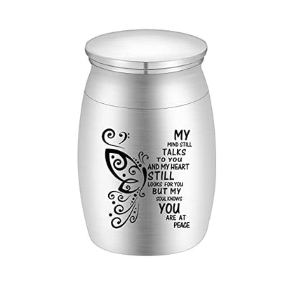3 Inches Small Aluminum Keepsake Cremation Urn Butterfly Mini Cremation Urns for Ashes Aluminum Small Memorial Ashes Holder