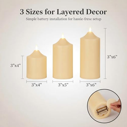 Battery Operated Candles with Timer, LED Flameless Candles with Remote - color: Ivory(Dotted)