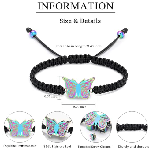 zeqingjw Butterfly Urn Bracelet for Ashes for Women Men - color: Colorful
