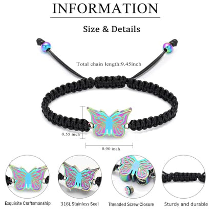 zeqingjw Butterfly Urn Bracelet for Ashes for Women Men - color: Colorful
