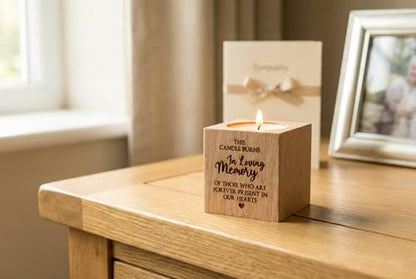 10 Pcs Wooden Memorial Candle Holder – in Loving Memory Gift, Sympathy Gift for Loss of a Loved One, Remembrance and Bereavement Gift, Celebration of Life Decor (Forever)
