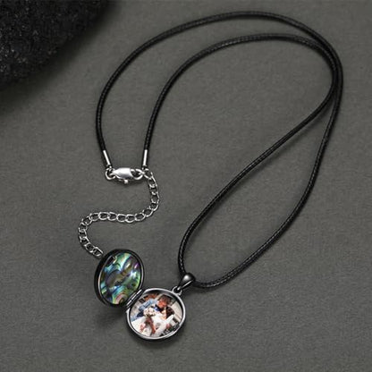 MEDWISE 925 Sterling Silver Locket Necklace That Holds Pictures Photo Necklace Oxidized Rose Flower/Sunflower/Compass/Celtic Heart Pendnat Lockets Gifts for Women Birthday Christmas Gifts - style: I-Custom Wolf
