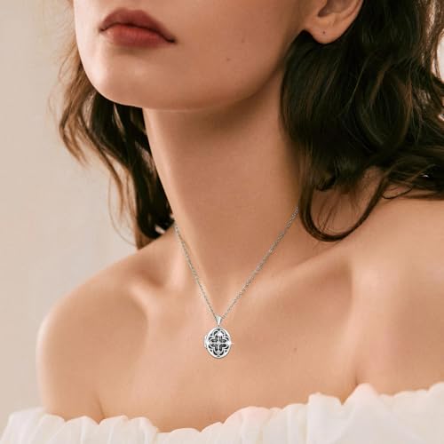 Oval Moissanite Locket Necklace: 925 Sterling Silver Locket with Photos | Vintage Moissanite Lockets Necklace Holds Pictures Engraved “Always with You ”Memorial Jewelry Gift for Mom Daughter