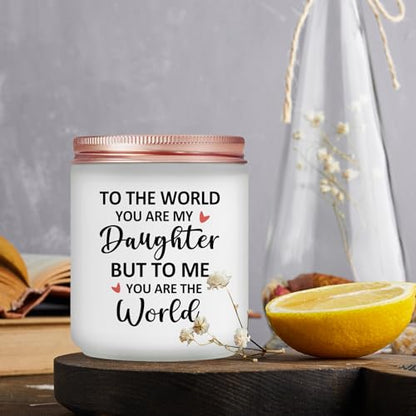 Daughter Birthday Gifts - Valentines Day Mothers Day Christmas Gift for Daughter from Mom, Dad - Lavender Scented Candle - color: Daughter Gifts