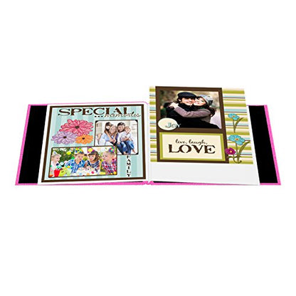 Pioneer 8 Inch by 8 Inch Post Bound Fabric Frame Cover Memory Book, Bright Pink - color: Bright Pink, size: 8"x8"