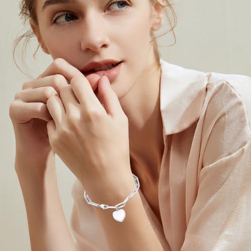 Heart Urn Bracelet for Ashes for Women Men Cremation Jewelry - color: Silver