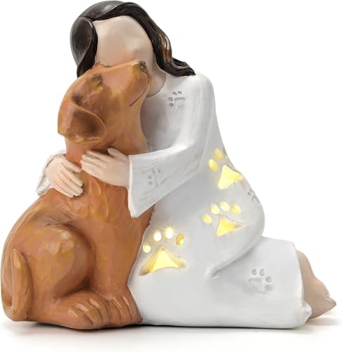 INLOMEM Dog Memorial Gifts for Loss of Dog, Pet Memorial Gifts, Hand-Sculpted Loss of Pet Sympathy Gift (White) - color: White