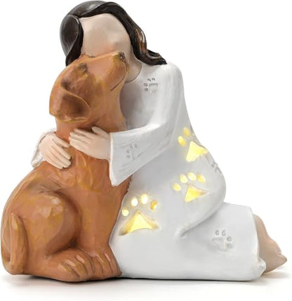 INLOMEM Dog Memorial Gifts for Loss of Dog, Pet Memorial Gifts, Hand-Sculpted Loss of Pet Sympathy Gift (White) - color: White