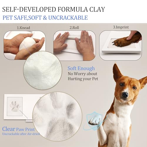 MYPAWLETS Paw Print Frame Kit,Dog/Cat Pawprints Keepsake,Black - color: Black
