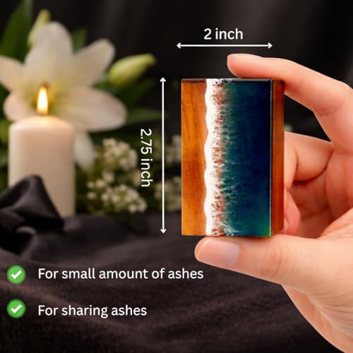Ocean theme keepsake urn | mini urn for small ashes | ashes sharing box (keepsake) - size: Mini