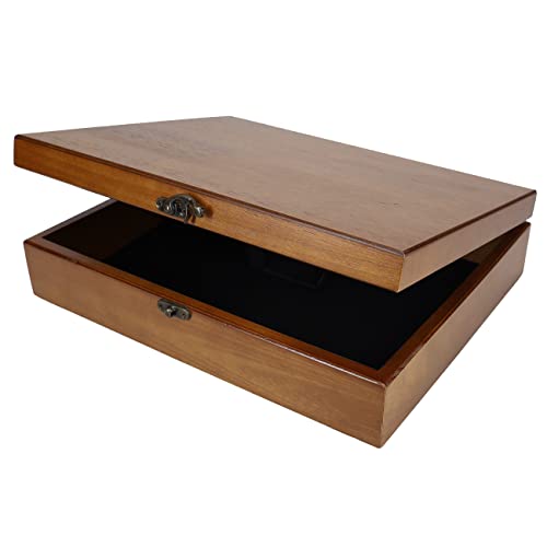 WE Games Old World Wooden Box with Brass Latch – Vintage-Style Wooden Keepsake Box for Jewelry & Trinket Storage, Walnut Finish - color: Walnut Finish