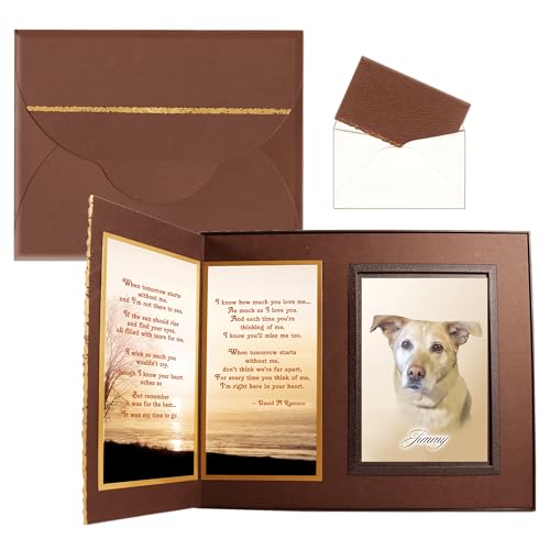 When Tomorrow Starts Without Me Pet Memorial Gifts for Dogs, Handcrafted Picture Frame Keepsake, Gift-Boxed with Message Card, Brown with Foil Accents - color: Brown, size: When Tomorrow Starts Without Me