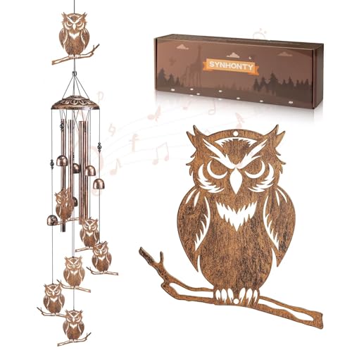 Owl Wind Chimes for Outside,Gardening Gifts for owl Lover，Women，Men，Mom，Birthday Party Decorations,Memorial Gifts,Wind Chimes Outdoors，Indoors,Room,Home,Wall,Garden,Patio,Yard Decor - size: Owl