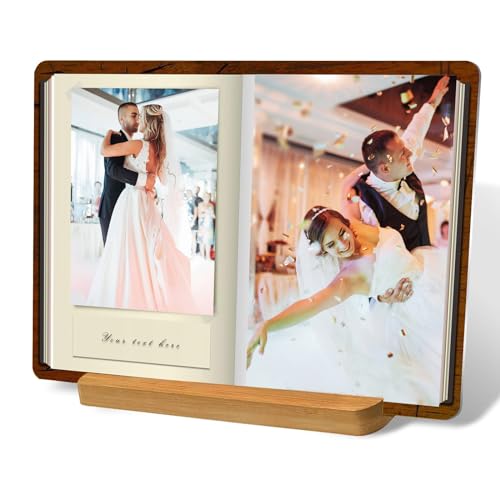 LOUISMIAA Custom Metal Picture Frame Prints,Personalized Photo Frames with Easel,Customized Metal Collage Picture Frame Gift for Family, Lover and Friend,Couple - color: StyleD