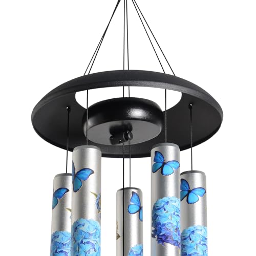 Suntimber Memorial Wind Chimes for Loss of Loved One,(BlueHydrangea,35") | Sympathy Gifts for Loss of Loved One Mother Father, Memorial Gifts in Memory of a Loved One