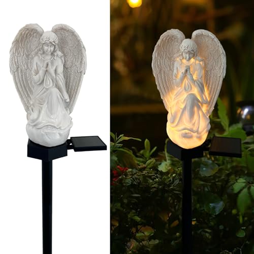 Solar Garden Angel Lights, LED Waterproof Resin Angel Statue - color: Angel
