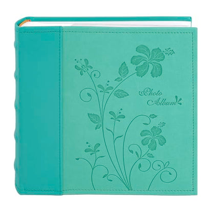 Photo Album Hold 200 4x6 Photos with Memo Writing Space (Green) | Faux Leather Picture Book Fits 4x6 Photo, 200 Pockets Great for Wedding Family Holidays - color: Grass Green