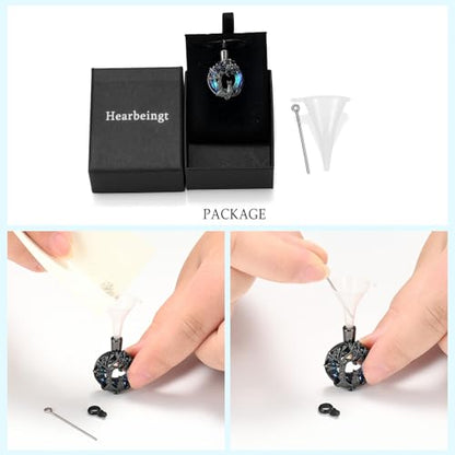 Hearbeingt Tree of Life Cremation Jewelry Paw Print Urn Necklace for Ashes - color: A-Black 2