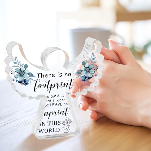 Sympathy Gifts, Miscarriage Gifts for Mothers, Remembrance Gift, Remember Me Grieving Present, Baby Footprint Memorial Angel Acrylic Decor, Funeral in Memory of Loss of Baby, Infant Loss Sympathy Gift - style: 032