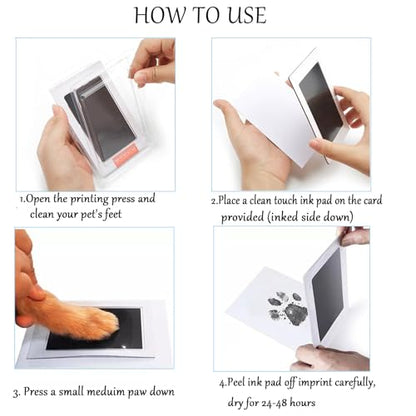 ZMD Inkless Paw Print Kit, Dog Nose Print Kit, Clean Touch Ink Pads and Imprint Cards,Pet Paw Print Impression Kits for Dogs Cats Footprint Keepsake, Gifts for Pet Lovers, New Moms