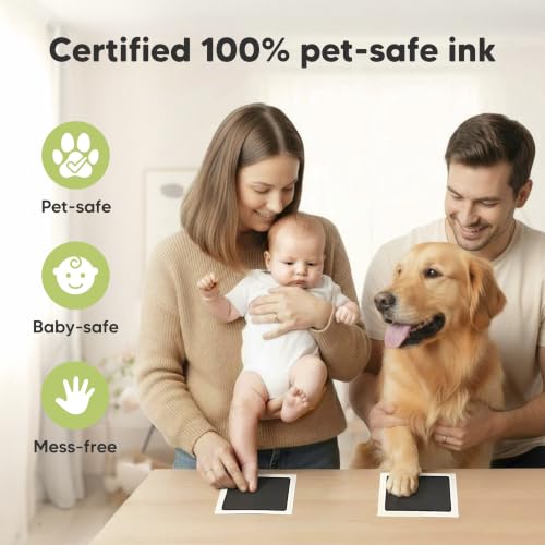 4pk Inkless Paw Print Kit for Dogs, Cats, Pets Ink Pads (Jet Black, Combo) - color: Jet Black, size: 4-Pack, Combo (2 Regular + 2 Large)