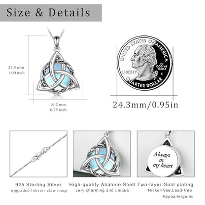 WINNICACA Celtic Knot Necklace 925 Sterling Silver Celtic Pendant Irish Urn Necklace Jewelry Birthday Anniversary Valentine's Day Gifts for Her Women Wife Girlfriend Daughter - style: 2-Celtic Knot Urn Necklace(Moonstone)