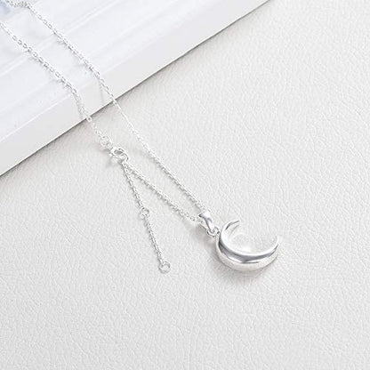 Imrsanl Cremation Jewelry for Ashes Moon Urn Necklace Stainless Steel Memorial Lockets Keepsakes Jewelry for Ashes Pendant - Fill kit - color: Sterling Silver