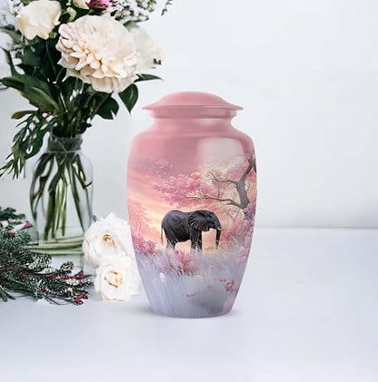 Elephant Cremation Urn for Human Ashes Set Large and Small 10 3 Inch - color: Elephant-5, size: combo-1