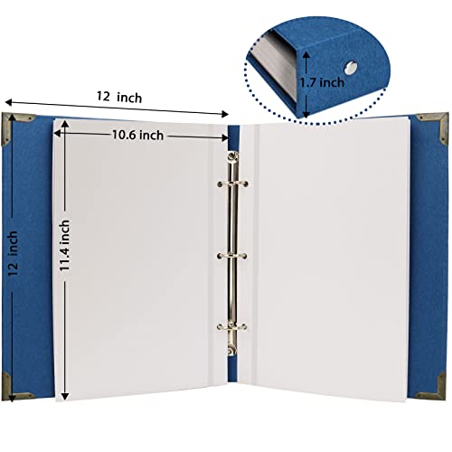 Vienrose 3 Rings Self Adhesive Photo Album 20 Sheets/40 Pages Blue | Hardcover, DIY Scrapbooking Kit, Paper Scrapbook, 12 x 12 inch, Lover Friends Kids Wedding - color: Blue, size: 12'' x12''40Pages