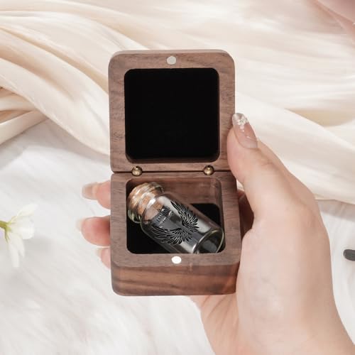 SOITIS Wooden Box for Ashes - Small Glass Urn for Human Ashes Keepsake, Mini Urns for Ashes Cremation Holder, Funeral Keepsake for Women Men - Black Wings Urn - size: Black