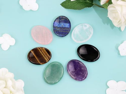 Thumb Worry Stone Green Aventurine Crystal Trinkets Crystals and Healing Stones Oval Natural Fidget Meditation Accessories Gemstones Reiki Pocket Palm Tiny Anxiety Relief Items for Women Men - color: Green-aventurine