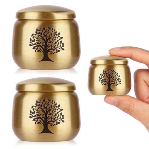 Small Urns for Human Ashes Keepsake,Mini Urns for Human or Pet Cremation Keepsakes,Decoration Tree of Life Urn for Adult Women Male Pet Ashes,Set of 2 - size: 1.6''x1.5'',2pcs