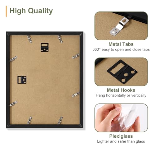 Vittanly 11x14 Collage Picture Frame, Displays 5Pcs 4x6 Pictures, Black - color: Black, size: 11x14