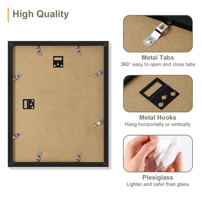 Vittanly 11x14 Collage Picture Frame, Displays 5Pcs 4x6 Pictures, Black - color: Black, size: 11x14
