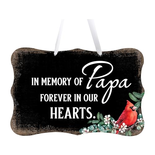 LifeSong Milestones Memorial Wall Hanging Signs Bereavement Keepsake Condolence Funeral Gift For Loss of Loved One 8x12 (In Memory Of Papa Forever (Black)) - color: In Memory Of Papa Forever (Black)