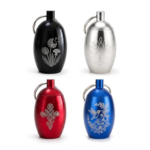 Mini Urn for Human Ashes Set of 4, Portable Keepsake Urn for Ashes, Small Memorial Cremation Urn with Screw Lid and Key Ring for Loved One (Mix) - color: Memory Set