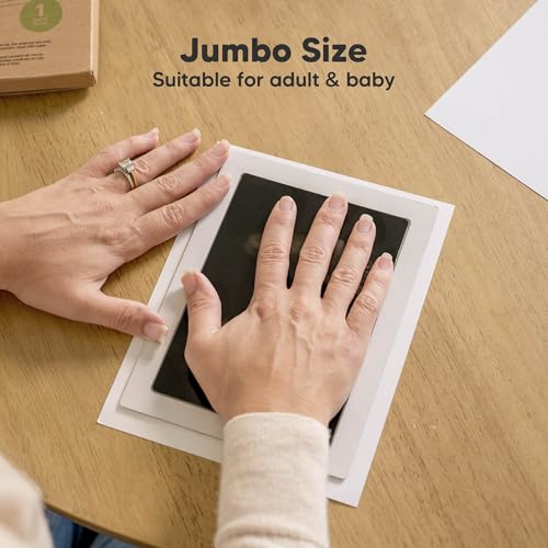 1pk Inkless Baby Hand and Footprint Kit, Mess Free Ink Pad (Jet Black, J) | Jumbo Size, Newborn Keepsake, Dog Nose, Paw Print Kit, Clean Touch Ink Pads, Baby Handprints Footprints Kit, New Mom Gifts - color: Jet Black, size: 1-Pack, Jumbo 4.8" x 6.8"