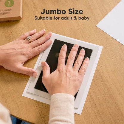 1pk Inkless Baby Hand and Footprint Kit, Mess Free Ink Pad (Jet Black, J) | Jumbo Size, Newborn Keepsake, Dog Nose, Paw Print Kit, Clean Touch Ink Pads, Baby Handprints Footprints Kit, New Mom Gifts - color: Jet Black, size: 1-Pack, Jumbo 4.8" x 6.8"