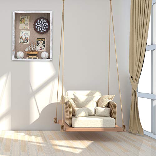 16x20 Extra Large 4-Inch Deep Wood Shadow Box Frame, Distressed White - color: Distressed White, size: 16x20
