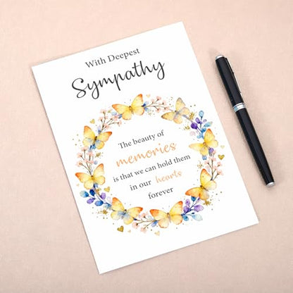 Sympathy Cards with Envelopes, Condolence Card, Heartfelt Condolence Greeting Card for Loss, Thinking of You Sympathy Cards Gifts for Loss of Loved One, Elegant Sorry for Your LossCard 8 x 5.3 Inch