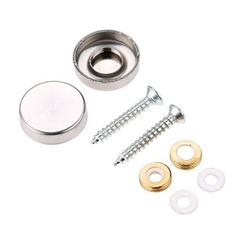 Screw Covers Caps 20-Pack 0.86"(22mm) Stainless Steel Mirror Screw Covers - size: 22mm