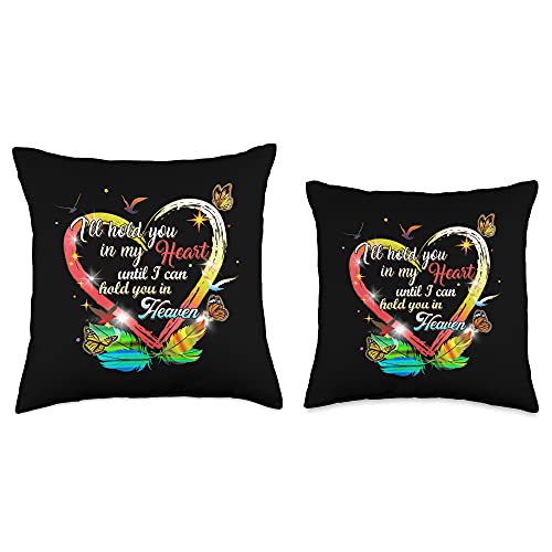 Memorial Sympathy Bereavement Gift I'll Hold You In My Heart Throw Pillow - size: 16x16