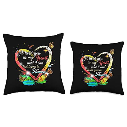 Memorial Sympathy Bereavement Gift I'll Hold You In My Heart Throw Pillow - size: 18x18